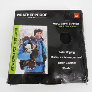 Weatherproof Mens Baselayer Midweight Stretch Black Shirt Top Medium NEW